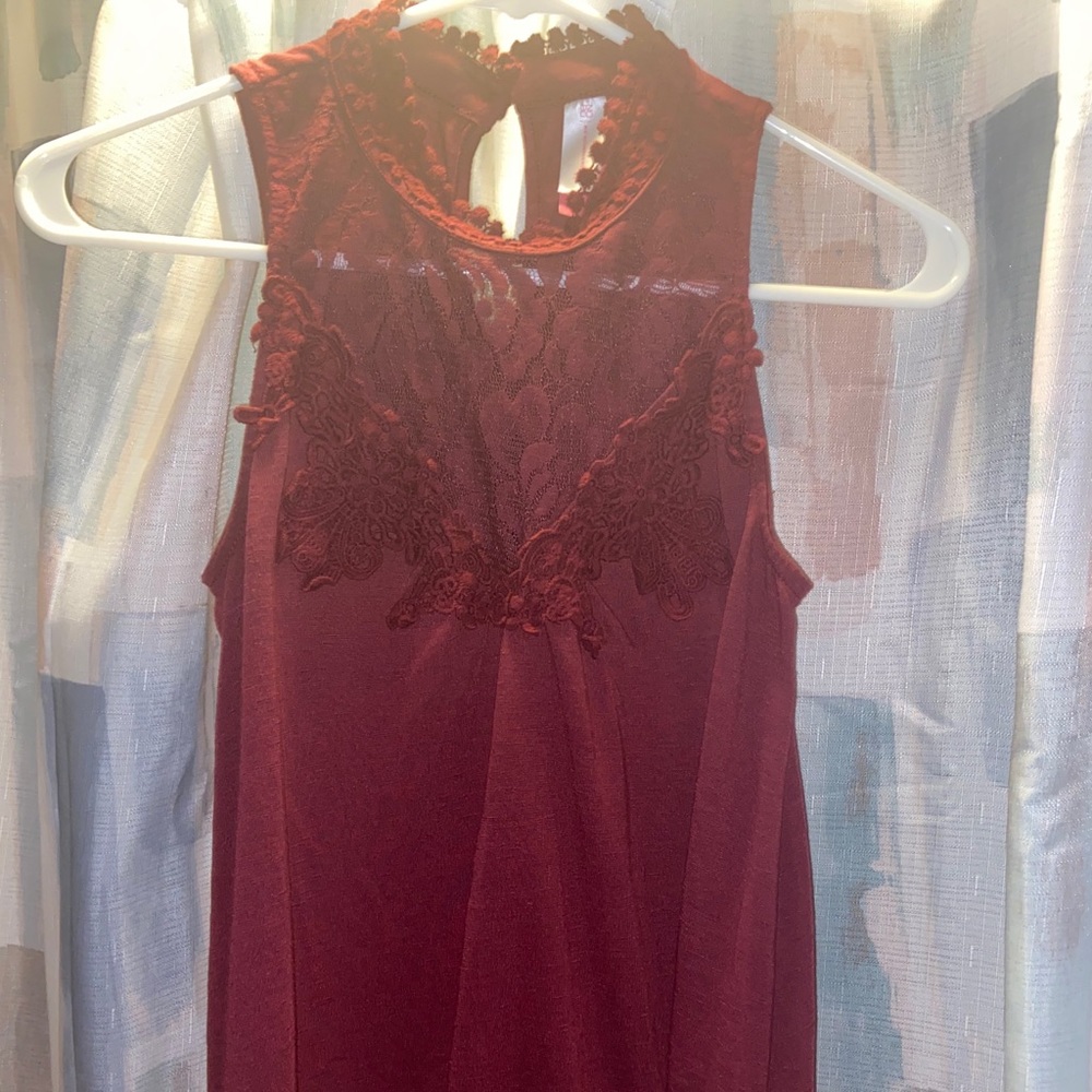 halter tank maroon
